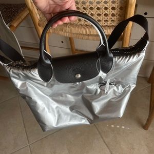 LONGCHAMP Le Pliage Alpin Small Metallic Tote Bag
